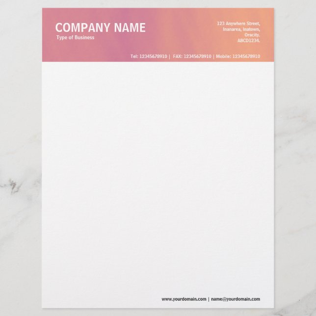 Papel Timbrado Cabeçalho de 2 pol - Cor Texturizada (Frente)