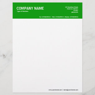 Papel Timbrado Cabeçalho de 2in de Cor - Verde 009900