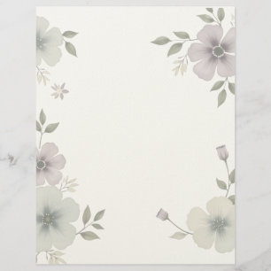 Papel Timbrado Cabeçalho de Carta com Moldura Floral
