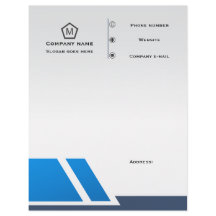 Cabeçalho de Carta Comercial Geométrico Azul Moder
