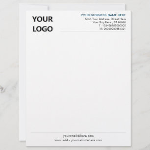 Papel Timbrado Cabeçalho de Carta de Empresa Personalizado com Lo