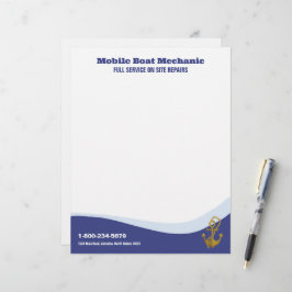 Papel Timbrado Cabeçalho de Carta de Mecânico de Barco Móvel