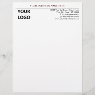 Papel Timbrado Cabeçalho de Carta de Negócios com Nome Personaliz