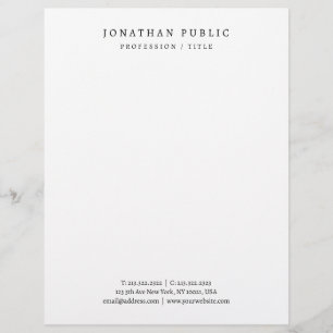 Papel Timbrado Cabeçalho de Carta Minimalista Elegante Preto e Br