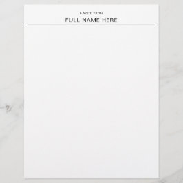 Papel Timbrado Cabeçalho de Carta Personalizado Elegante Uma Nota