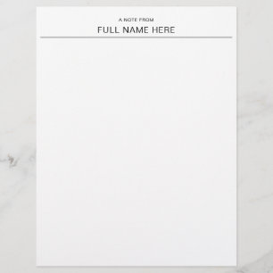 Papel Timbrado Cabeçalho de Carta Personalizado Elegante Uma Nota