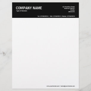 Papel Timbrado Cabeçalho de cor de 2 pol - Preto