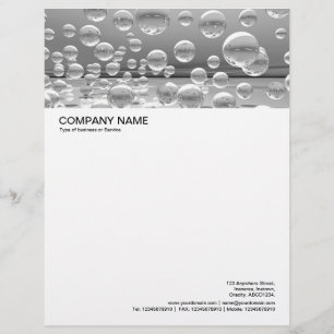 Papel Timbrado Cabeçalho de Imagem Grande - Bolhas Prateadas