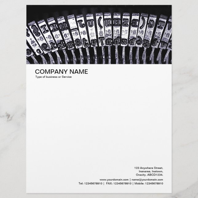 Papel Timbrado Cabeçalho de Imagem Grande - Máquina de Escrever (Frente)