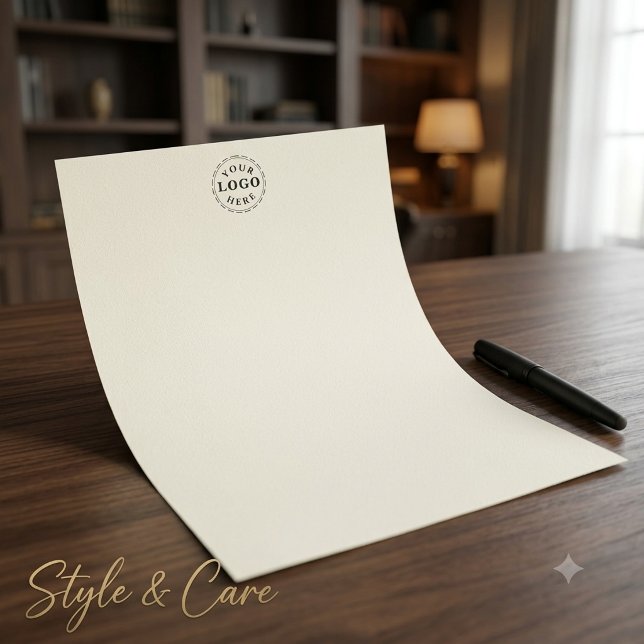 Papel Timbrado Cabeçalho de Letra com Marca de Logotipo Personali (Elegant Custom Logo Mark Letterhead Chic Office Papers)