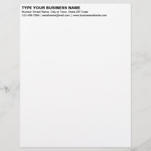 Papel Timbrado Cabeçalho de Texto Plano Preto Alinhado à Esquerda