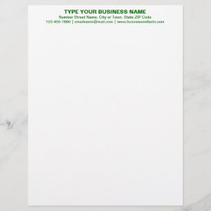 Papel Timbrado Cabeçalho de Texto Plano Verde Alinhado Centro