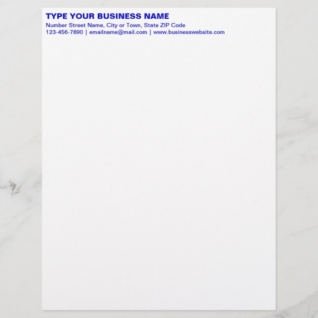 Papel Timbrado Cabeçalho de Texto Simples Azul Alinhado à Esquerd (Frente)