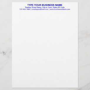 Papel Timbrado Cabeçalho de Texto Simples Azul Alinhado Centro