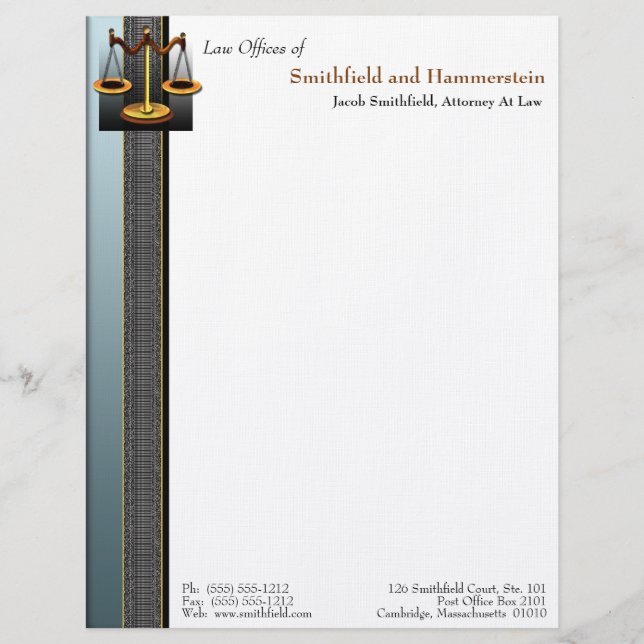 Papel Timbrado Cabeçalho do advogado da elegância do negócio (Frente)