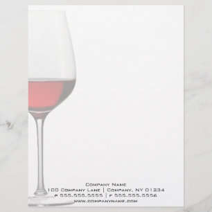 Papel Timbrado Cabeçalho do profissional do vidro de vinho tinto