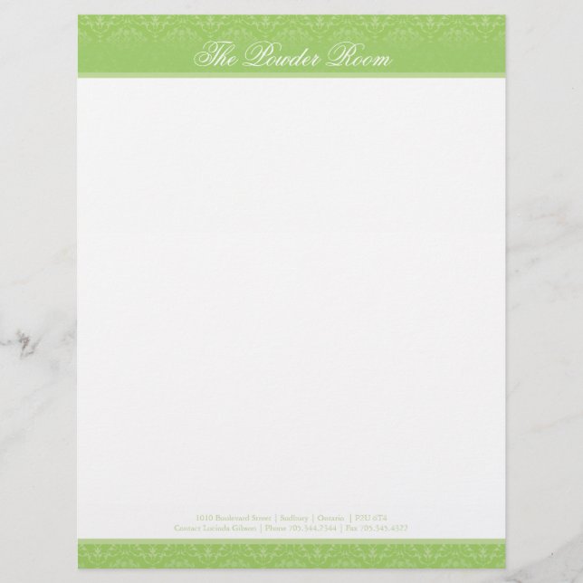 Papel Timbrado Cabeçalho do salão de beleza e dos termas (Frente)