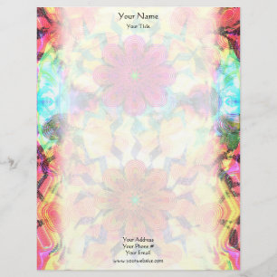 Papel Timbrado Cabeçalho do teste padrão de flores