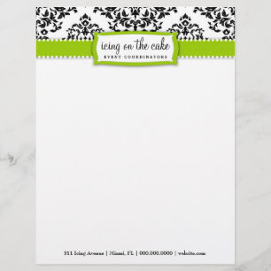 Papel Timbrado Cabeçalho do verde limão da cereja sobre o bolo