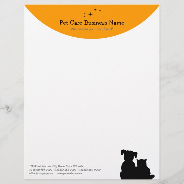 Papel Timbrado Cabeçalho dos cuidados dos animais de (Frente)