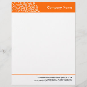 Papel Timbrado Cabeçalho e Rodapé - Asterisco - Laranja