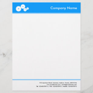 Papel Timbrado Cabeçalho e Rodapé (Engrenagens) - Azul 0099FF