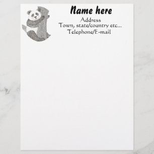 Papel Timbrado Cabeçalho feito sob encomenda do urso de panda