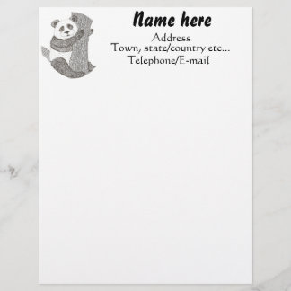Papel Timbrado Cabeçalho feito sob encomenda do urso de panda