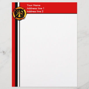 Papel Timbrado Cabeçalho flamejante da cruz maltesa - vermelho
