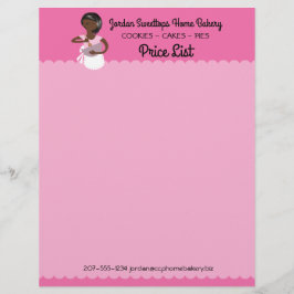 Papel Timbrado Cabeçalho home da tabela de preços da padaria do