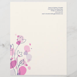 Papel Timbrado Cabeçalho moderno gráfico das pétalas da flor