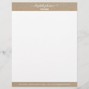 Papel Timbrado Cabeçalho moderno & minimalista simples   Kraft