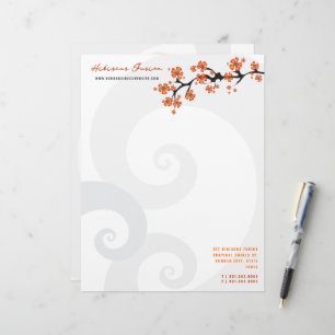 Papel Timbrado Cabeçalho tropical do negócio dos redemoinhos da