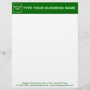 Papel Timbrado Cabeçalho Verde e Textos no Rodapé da Empresa