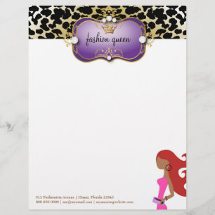 Papel Timbrado Cabelo vermelho roxo do Fashionista de 311 Ciao