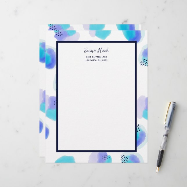 Papel Timbrado Cachorro de Brushstrokes Letterhead (Frente/Verso In Situ)