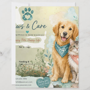 Papel Timbrado Cachorro & Gato Pet Sitter Carta de Apresentação p