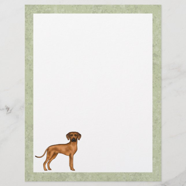 Papel Timbrado Cachorro Leão Africano Fofo Rhodesian Ridgeback Ve (Frente)