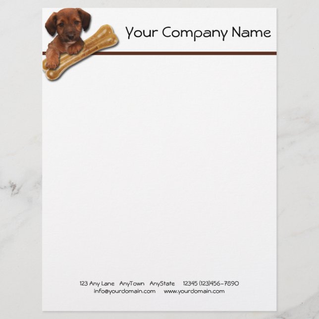 Papel Timbrado Cachorro marrom com cabeça oca (Frente)