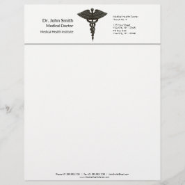 Papel Timbrado Cadubo Médico Simples Profissional Branco Preto