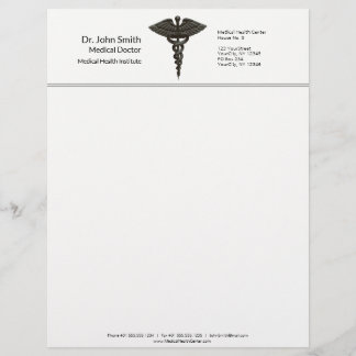 Papel Timbrado Cadubo Médico Simples Profissional Branco Preto