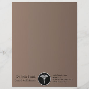 Papel Timbrado Caduceu Médico de Prata - Letreiro