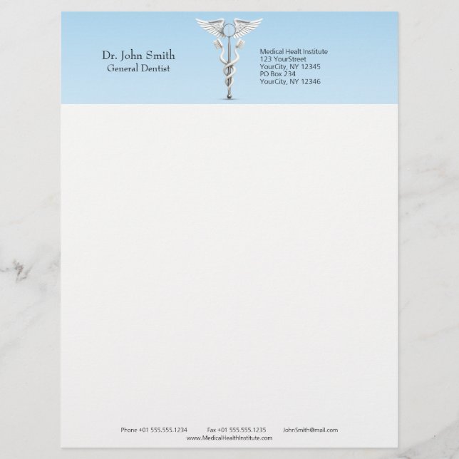 Papel Timbrado Caduco Médico de Espelho Dental Branco (Frente)