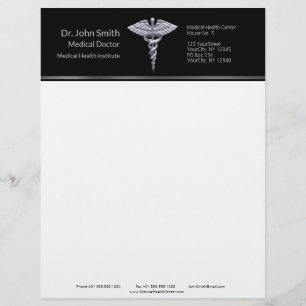 Papel Timbrado Caduco Médico Silver Classy em Preto