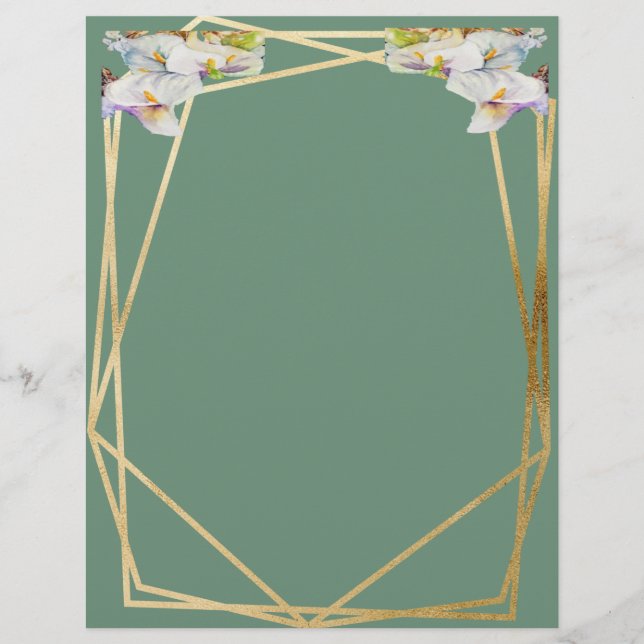 Papel Timbrado Callas brancas de árvore aquática (Frente)