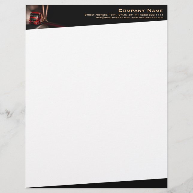 Papel Timbrado Caminhão Vermelho Na Cabeça De Movimento (Frente)