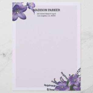 Papel Timbrado Campanula Roxa Letterhead