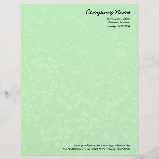 Papel Timbrado Carpete de Daisies - Mint Green (Frente)