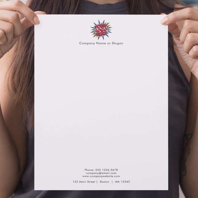 Papel Timbrado Carregamento de Logotipo Moderno Simples (Criador carregado)