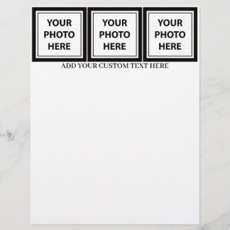 Papel Timbrado Carregar 3 Fotos e Adicionar Texto - Personalizar